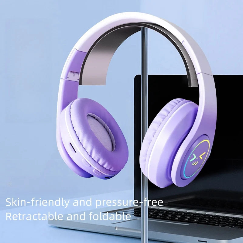 RGB Light-emitting Earmuffs Hifi Bass Over-ear Headphones