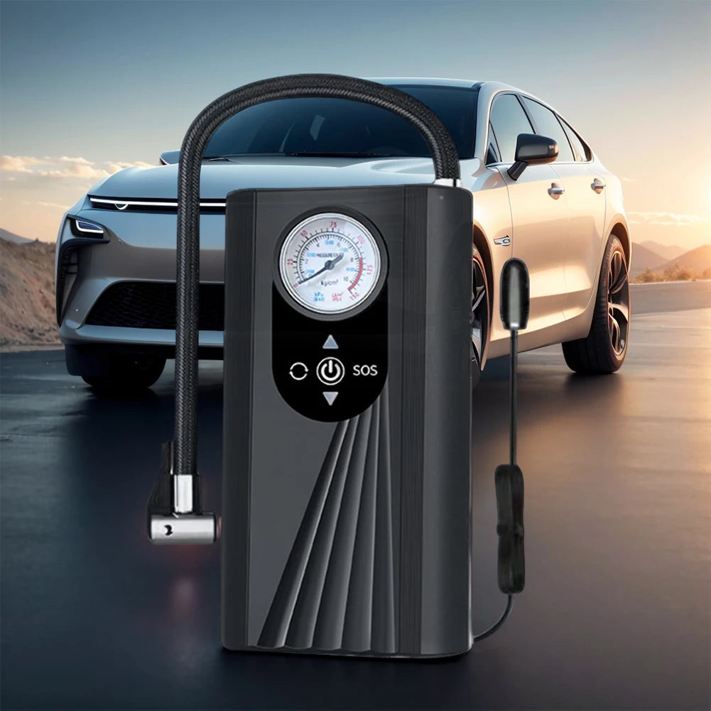 Portable Car Air Compressor Rechargeable 150PSI Car Air Pump LCD Display Portable Car Tyre Inflator for Car Motorcycle Bike Ball