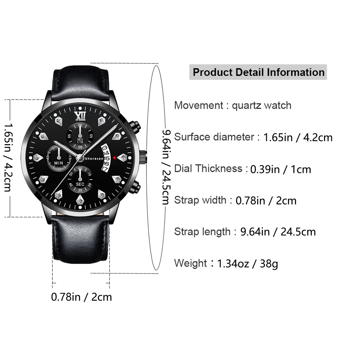 Fashionable men's quartz watch set🔥