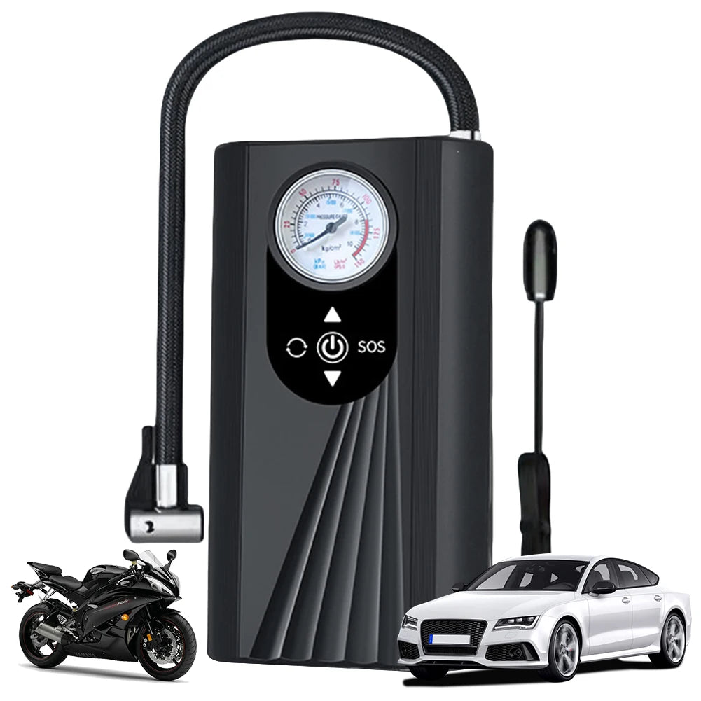 Portable Car Air Compressor Rechargeable 150PSI Car Air Pump LCD Display Portable Car Tyre Inflator for Car Motorcycle Bike Ball