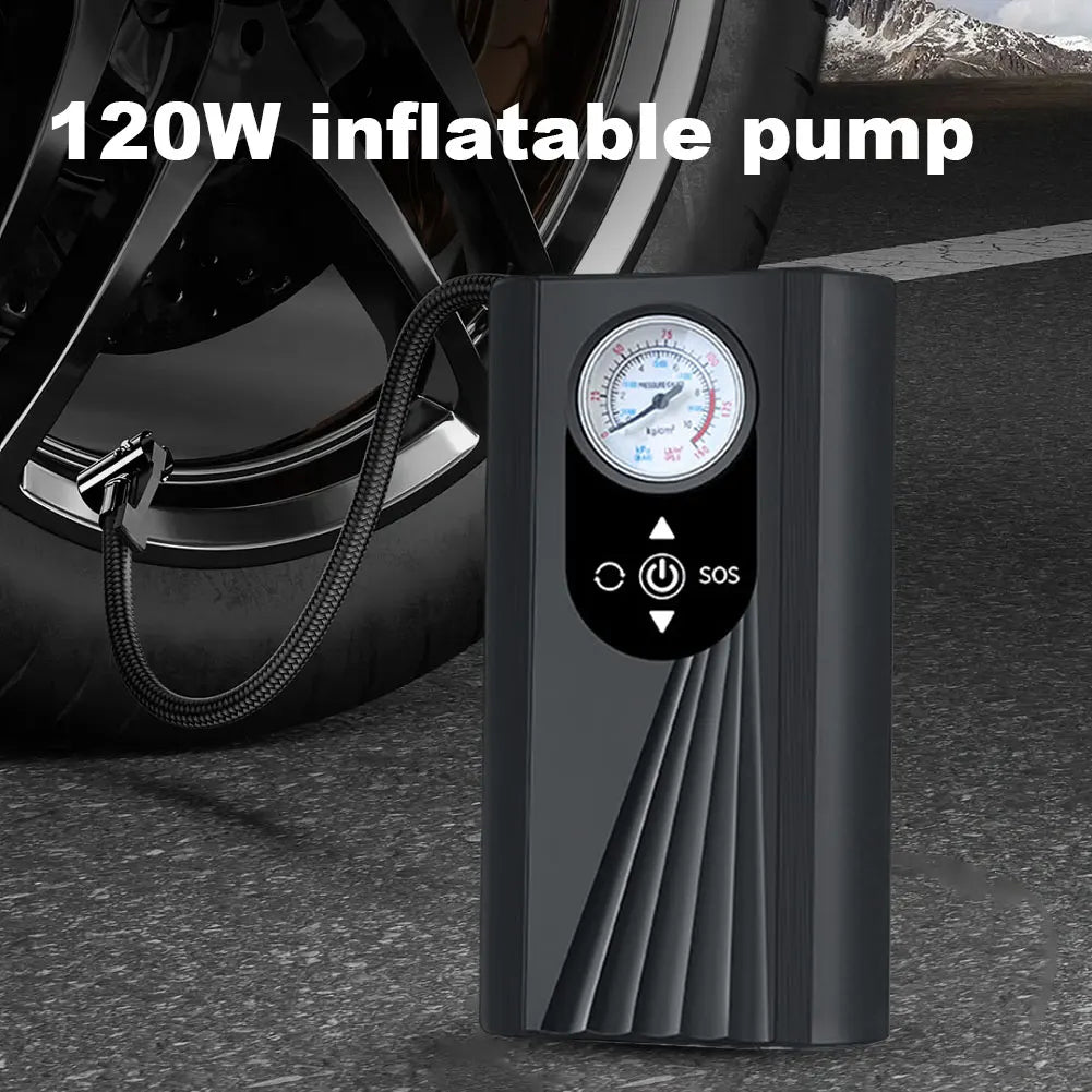 Portable Car Air Compressor Rechargeable 150PSI Car Air Pump LCD Display Portable Car Tyre Inflator for Car Motorcycle Bike Ball