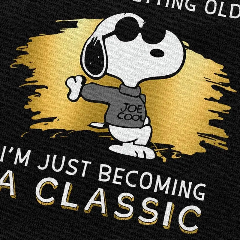 Snoopy🐶 I'm Not' Getting Old I'm Just Becoming A Classic” 🔥T-shirt Slim Cotton Tee Merchandise