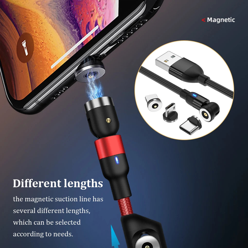 USB Charging Cable Flexible 540-Degree Magnetic Chargers ⚡️