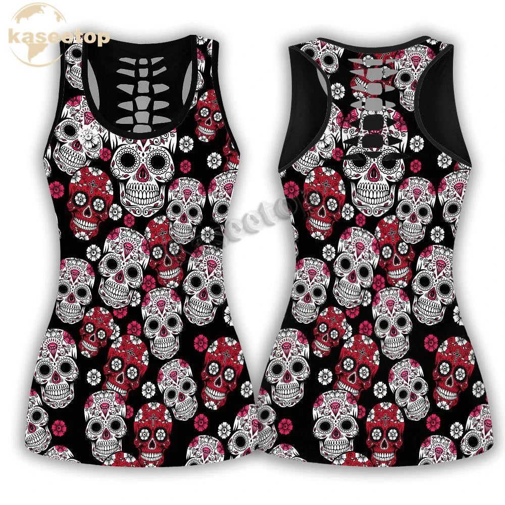 Floral Sugar Skull Two Piece Yoga Set 💕